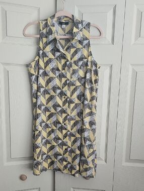Alfani women's Geometric Print Sleeveless Shirt Dress.  #0522